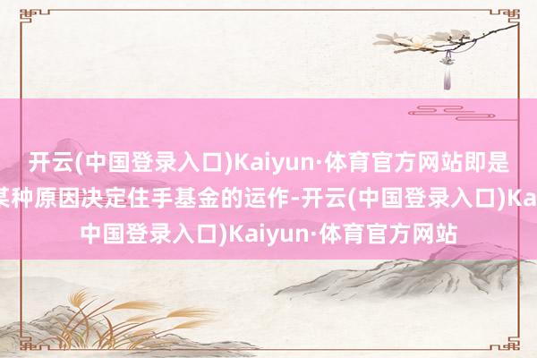 开云(中国登录入口)Kaiyun·体育官方网站即是基金管制公司因为某种原因决定住手基金的运作-开云(中国登录入口)Kaiyun·体育官方网站